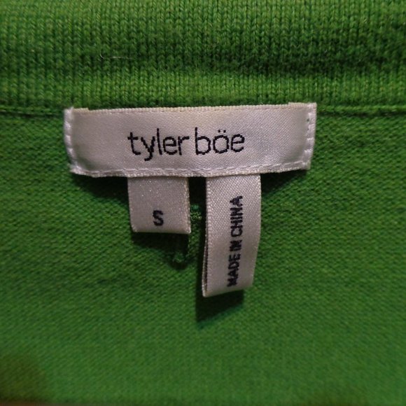 Tyler Boe Green Sweater Dress sz Small Cotton Cashmere blend bright color! - Picture 6 of 6